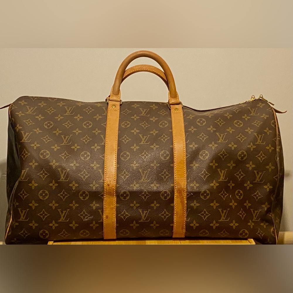 Louis Vuitton Duffel Bag in Brown and Tan